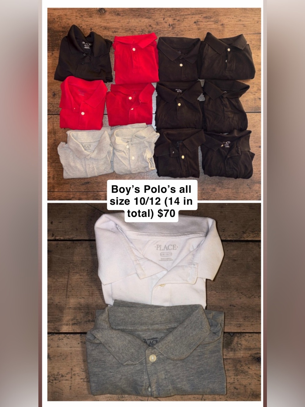 The Children's Place Boys' Polo Pack - Red, Black, Gray, White